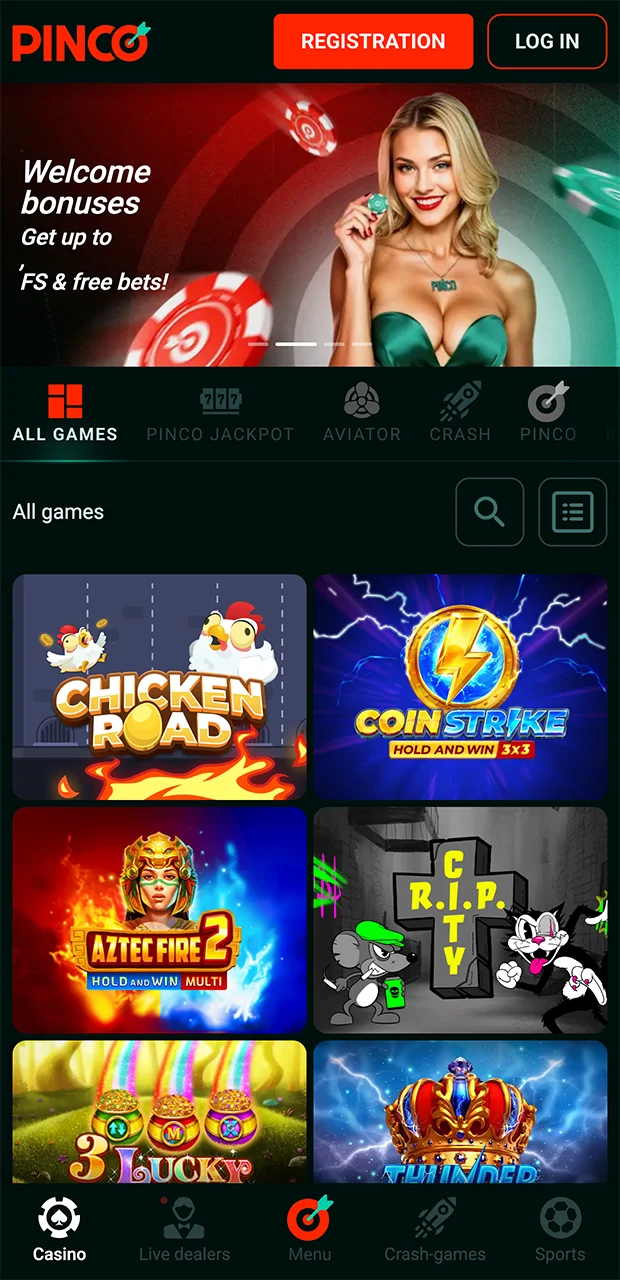 The best slots from Pinco Casino.