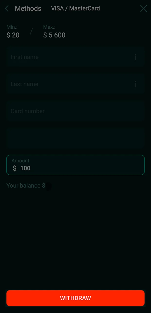 Complete the withdrawal of funds from Pinco and wait until they are fully credited to your account.