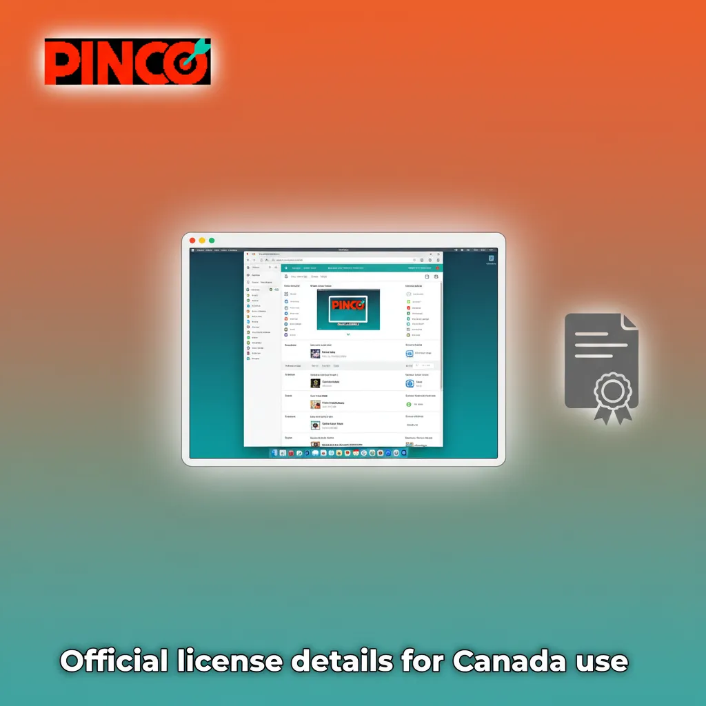 Pinco Curaçao eGaming licence 8048/JAZ, issued 15 Jun 2021; offshore access in Canada; seal in footer. Varies by province.