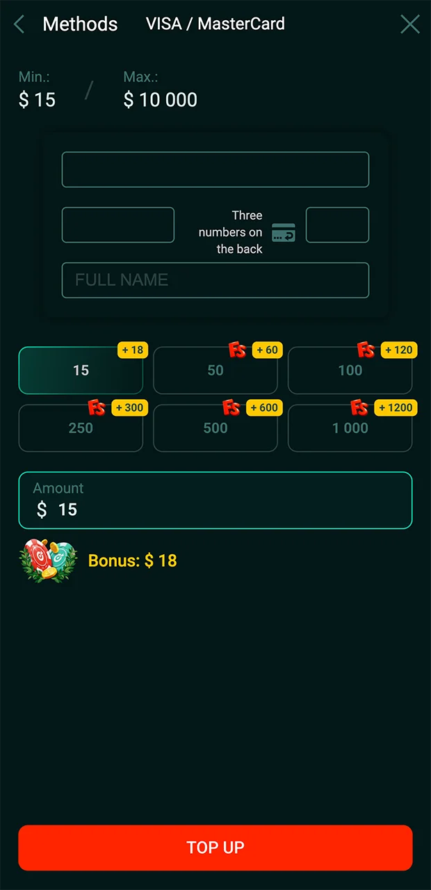 Make your first deposit on the Pinco website and claim your welcome bonus.