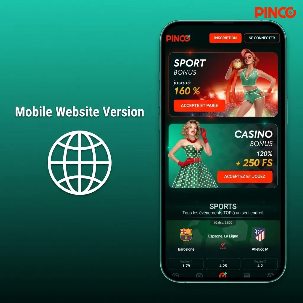 Smartphone displaying responsive mobile casino website with betting markets, games, and account features on screen