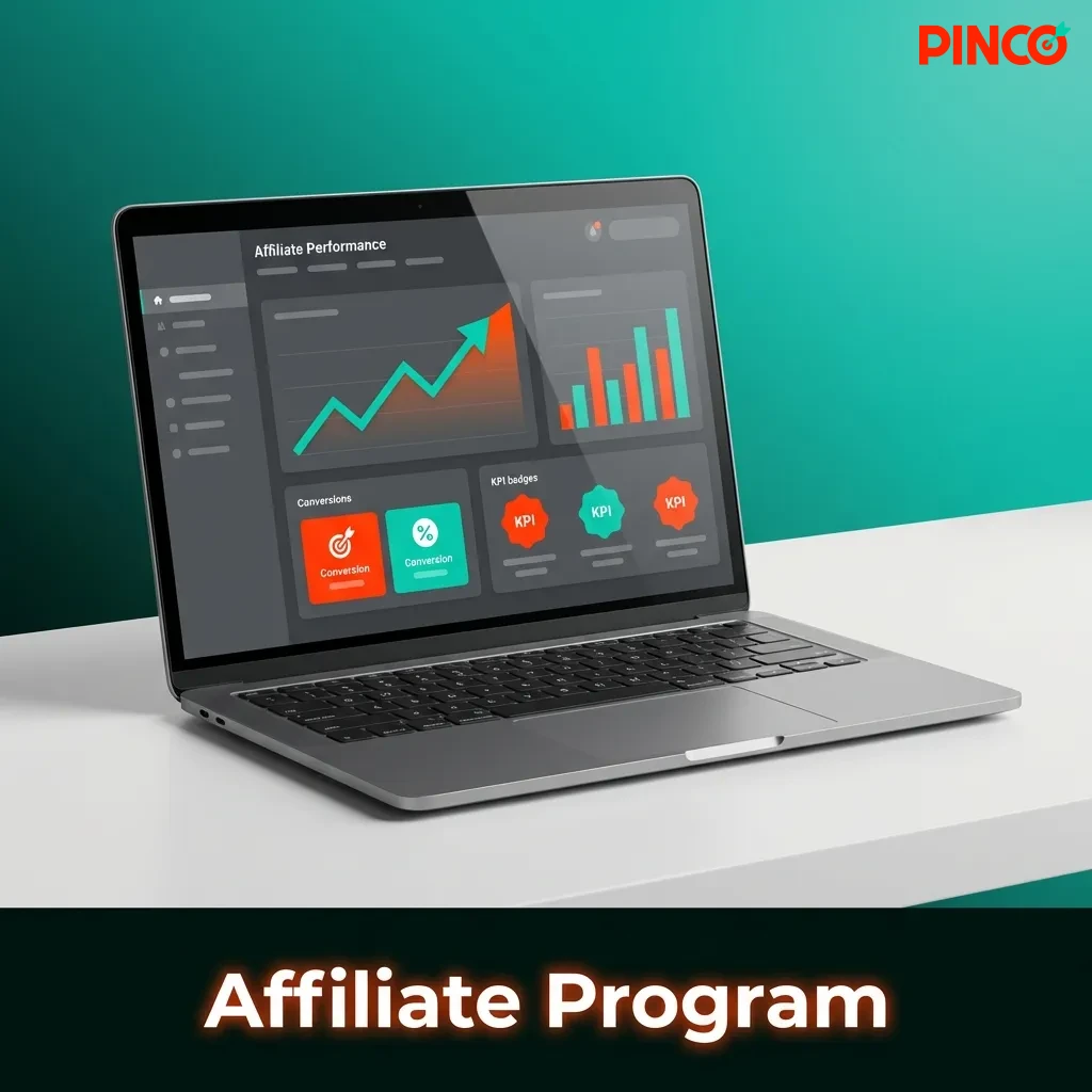 Dashboard showing affiliate tracking links, commission rates, and real-time performance metrics for partners