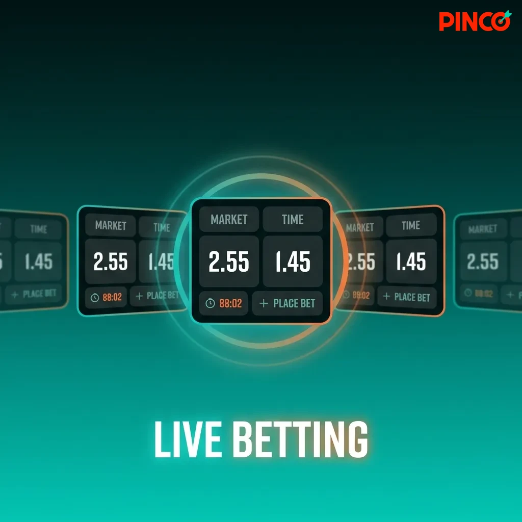 Live betting interface showing real-time odds updates and in-play wagering options across multiple sports events.
