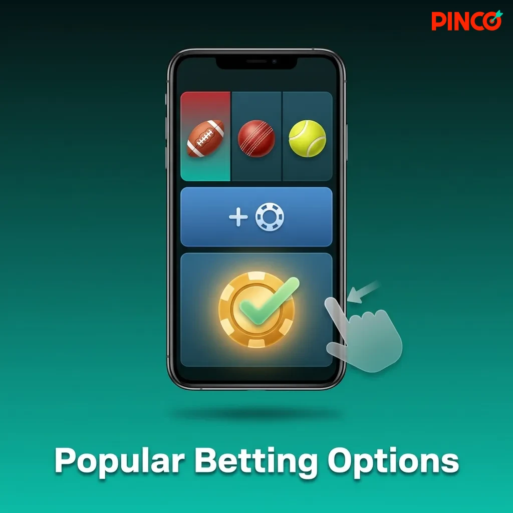 Graphic showing various betting formats including single bets, parlays, live markets, and prematch betting options.