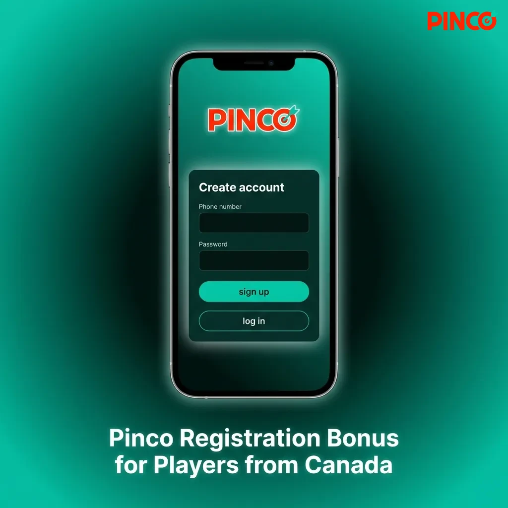 Pinco Casino welcome bonus offer showing C$7,500 package with 250 free spins for Canadian players across multiple deposits.
